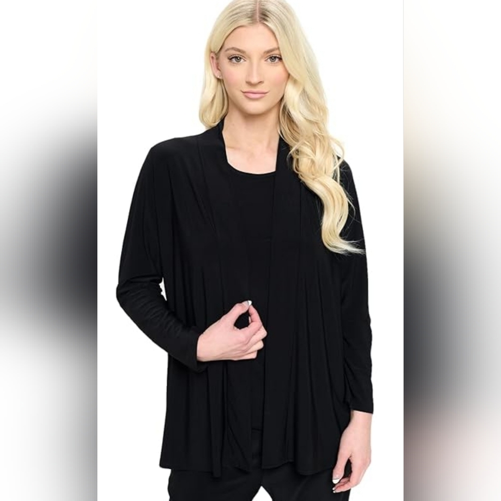 NWT Citiknit Open Front Black Cardigan